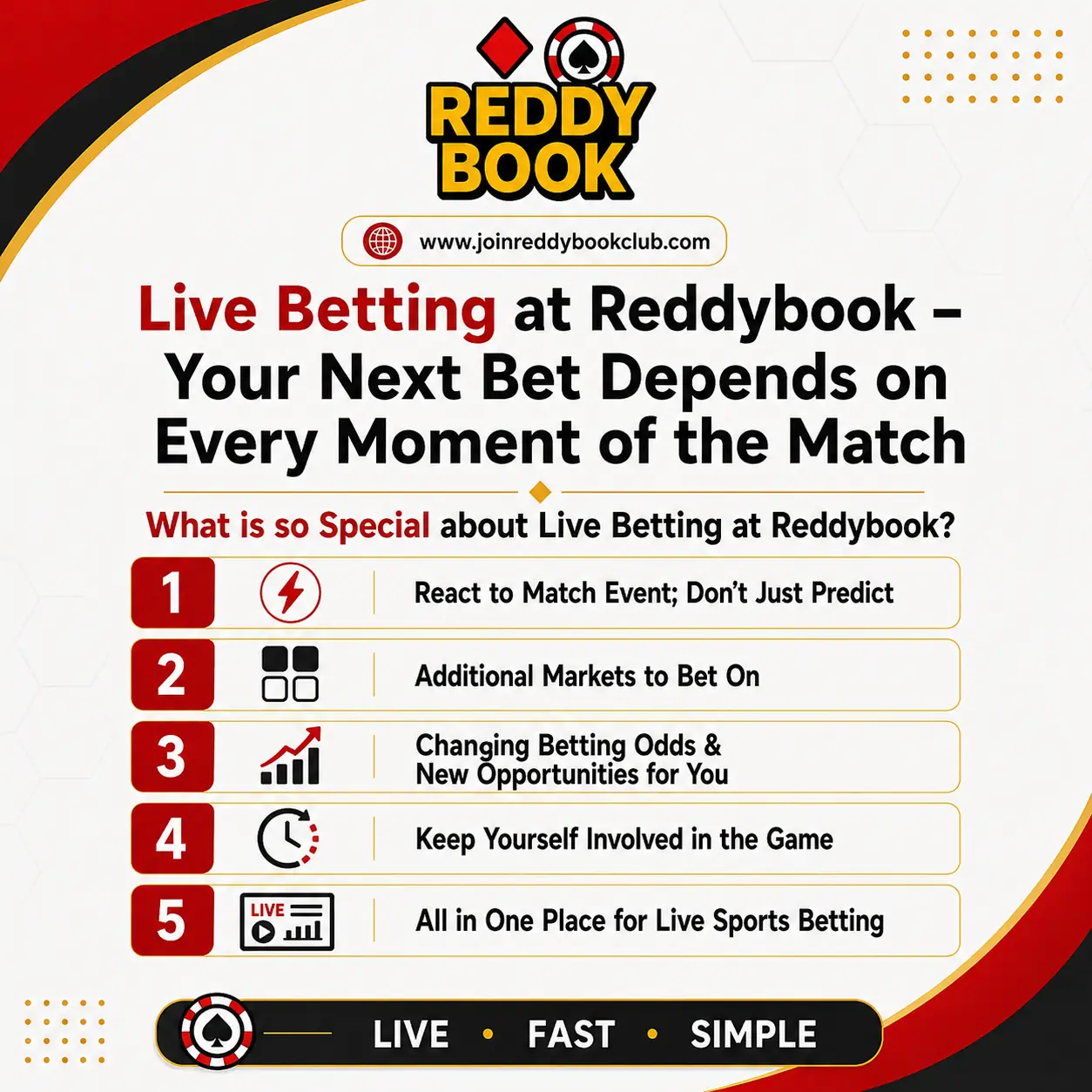 Live Betting at Reddybook – Your Next Bet Depends on Every Moment of the Match