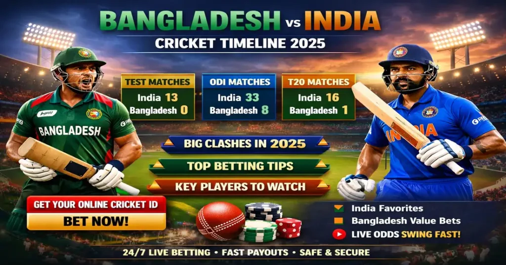 Bangladesh National Cricket Team vs India National Cricket Team Timeline