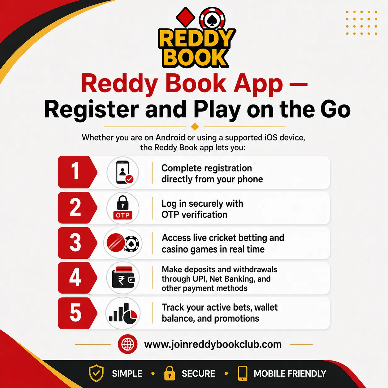 Reddy Book App — Register and Play on the Go